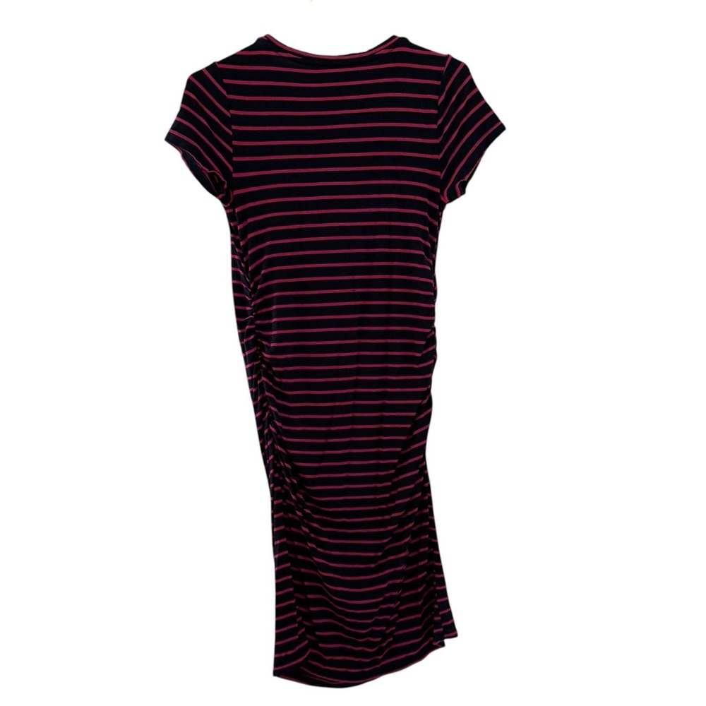 Liz Lange Maternity Dress Navy & Magenta Striped Women's Size XS Body Con Jersey - Picture 7 of 9